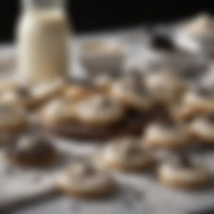 A vibrant spread of cookies and cream treats on a table