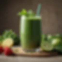 Vibrant green smoothie in a glass with fresh ingredients