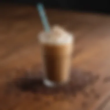 Selection of popular iced coffee brands on a wooden table.