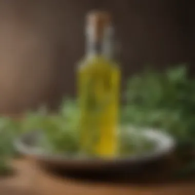 Fresh herbs infused in olive oil