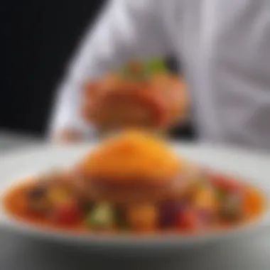 Culinary Artistry of Global Flavors A beautifully presented dish showcasing international cuisine with vibrant colors