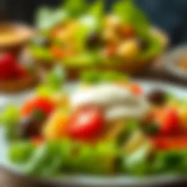 Delicious Salad for Reflux Management Healthy salad topped with light dressing