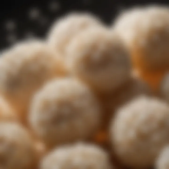 A close-up of cooked tapioca pearls revealing their translucent texture.