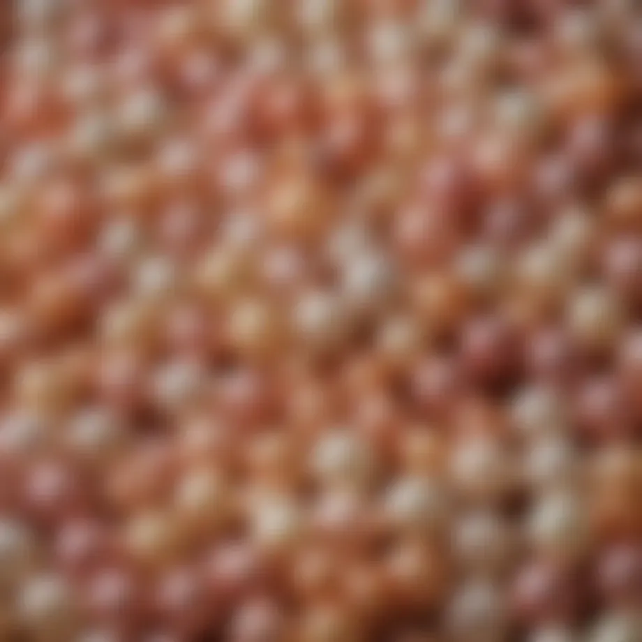 Diverse array of tapioca pearl types showcasing their unique colors and sizes.