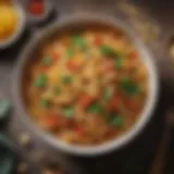 A vibrant bowl of whole grain pasta topped with fresh vegetables