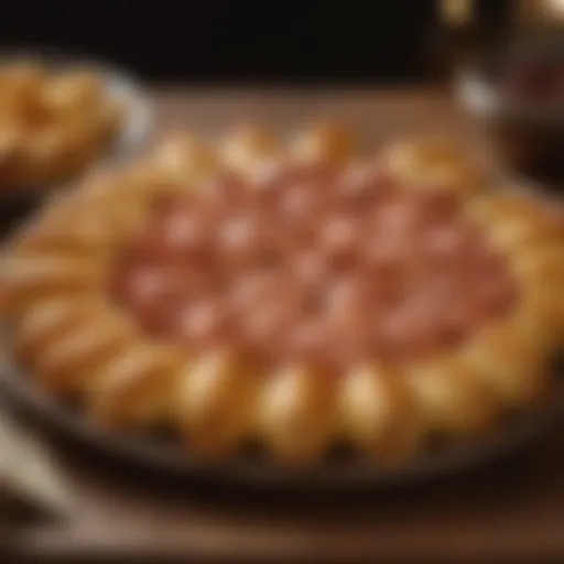 A beautifully arranged platter of pigs in a blanket, showcasing their golden-brown color and flaky pastry.