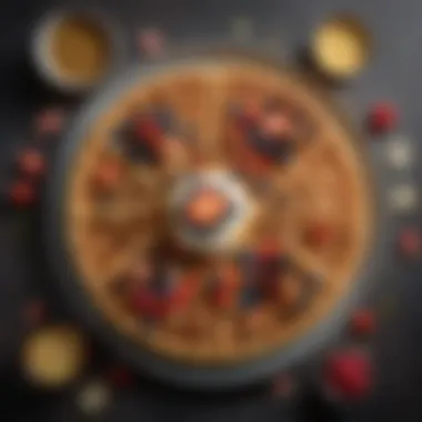 Diverse Waffle Toppings Showcase Artfully arranged waffle platter showcasing various toppings