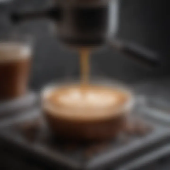 Close-up view of coffee brewing in a double walled press highlighting its functionality