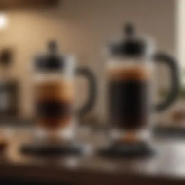 Comparing Brewing Methods: Double Walled vs Traditional Side-by-side comparison of a double walled coffee press and a traditional French press