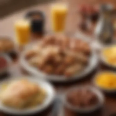 Breakfast Setting with Sausage Wake-Up Wrap An elegant breakfast setting featuring the Dunkin' Sausage Wake-Up Wrap.