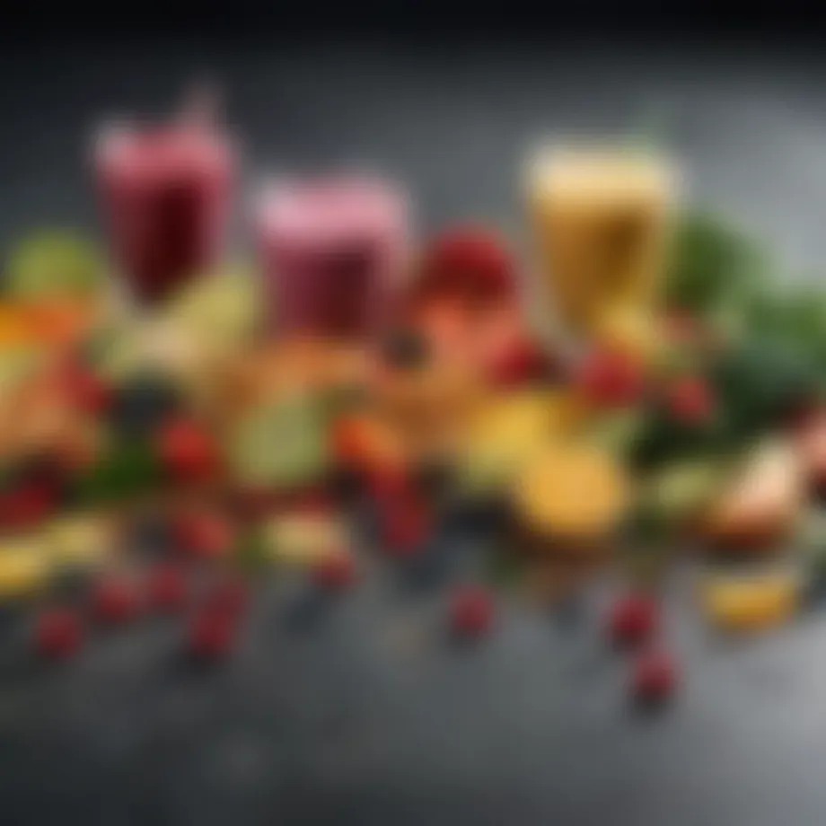 Vibrant assortment of fruits and vegetables for smoothies