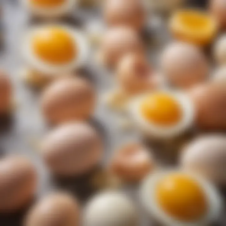 Different types of proteins found in egg whites and yolks