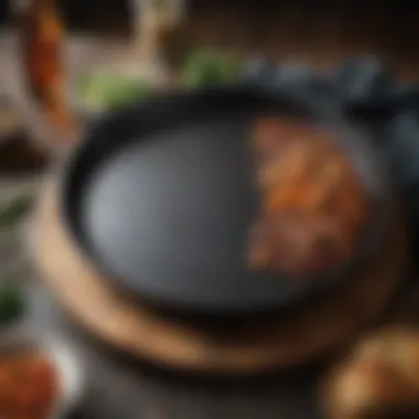 A beautifully seasoned giant cast iron skillet, emphasizing its longevity and care techniques