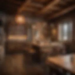 The cozy interior of the Handlebar restaurant showcasing rustic decor.