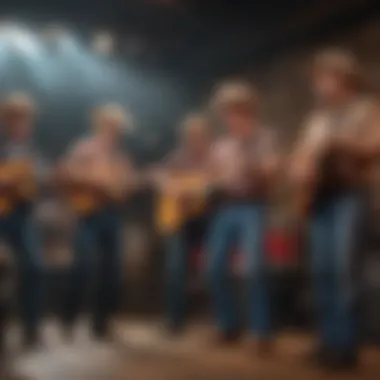 Honky Tonk Melodies: A Musical Tradition A close-up of a classic honky tonk band performing on stage