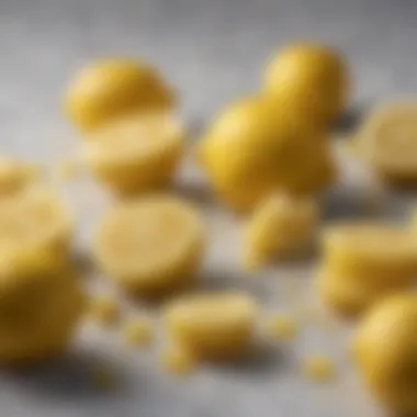 Lemon Zest and Fresh Lemons Close-up of lemon zest and fresh lemons on a marble surface