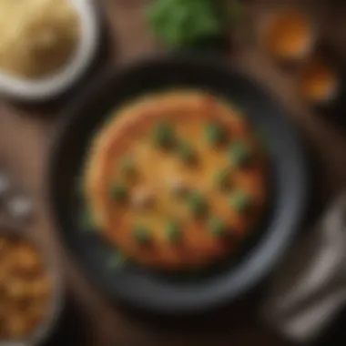 Delicious Cauliflower Crust Meal Setting A table setting with a delicious meal featuring cauliflower crust.