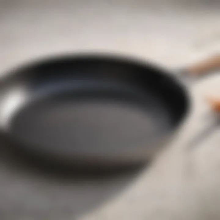 Close-up of Misen frying pan's durable material