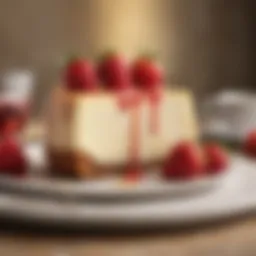 A decadent slice of Original Cheesecake topped with fresh strawberries