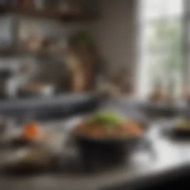 A beautifully arranged kitchen featuring the pow wok as a centerpiece