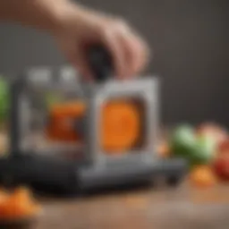 Close-up of a vegetable cutter attachment for food processors