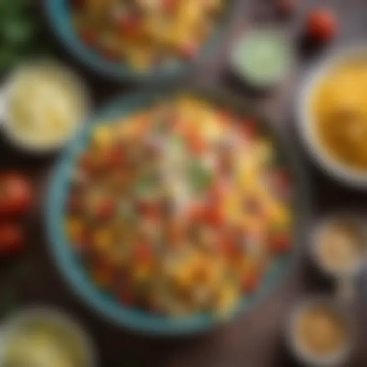 A vibrant bowl of cornbread salad featuring seasonal ingredients