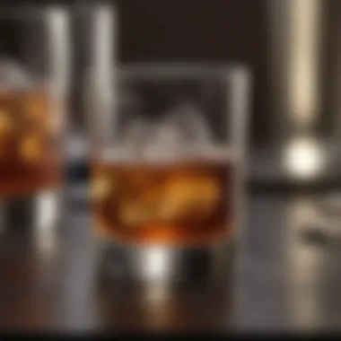 Rocks Glass in Contemporary Culture A stylish rocks glass set amidst modern barware.
