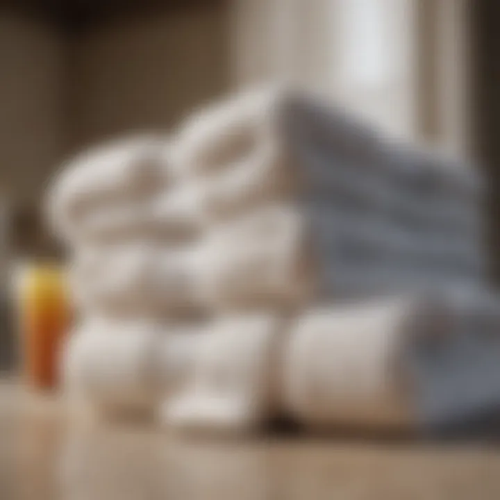 Luxurious soft towels stacked neatly