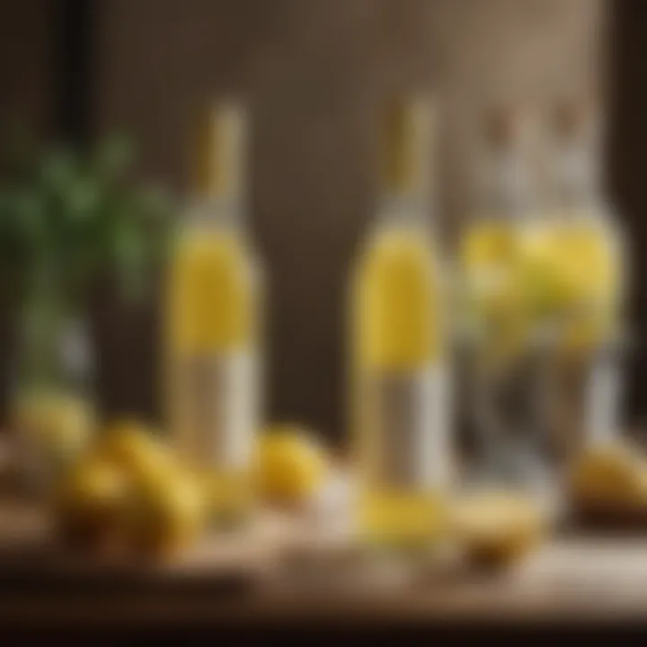 Cultural celebration featuring personalized limoncello bottles on display