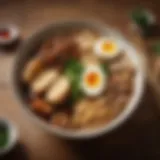 A bowl of soy sauce ramen topped with fresh ingredients