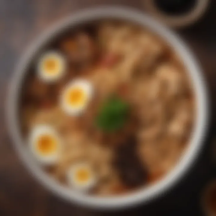 An assortment of toppings for enhancing soy sauce ramen