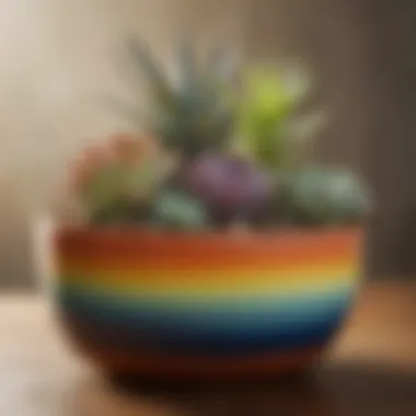Handcrafted Ceramic Planter with Succulents Handcrafted ceramic planter showcasing vibrant succulent foliage