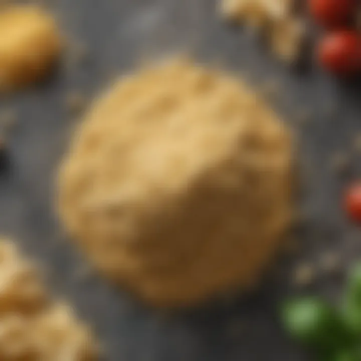 Close-up of vegan parmesan cheese ingredients