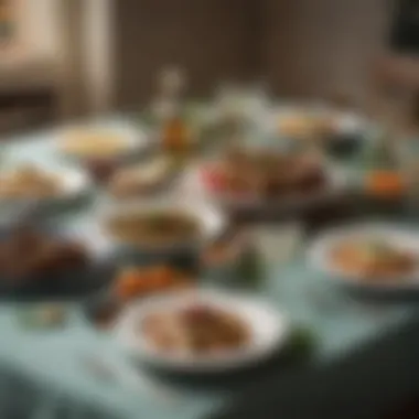 Elegant Vegan Passover Dinner Setting A table set for an elegant vegan Passover meal
