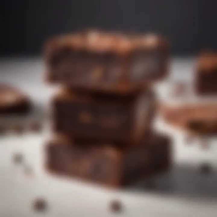 Delicious chocolate brownie squares cut into perfect portions