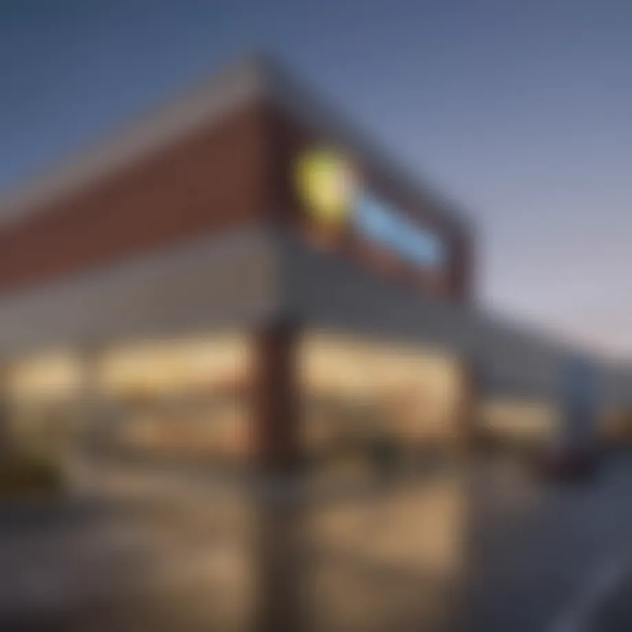 Exterior view of Walmart on Walnut showcasing its modern architecture and bustling entrance.
