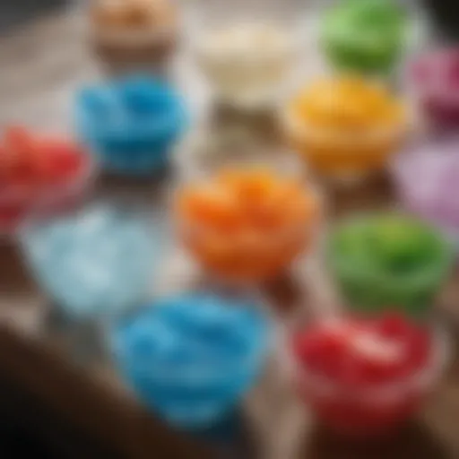 Colorful array of water enhancer products on a table