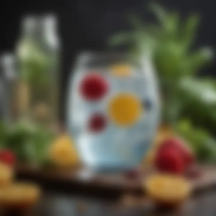 Homemade water enhancer ingredients arranged creatively