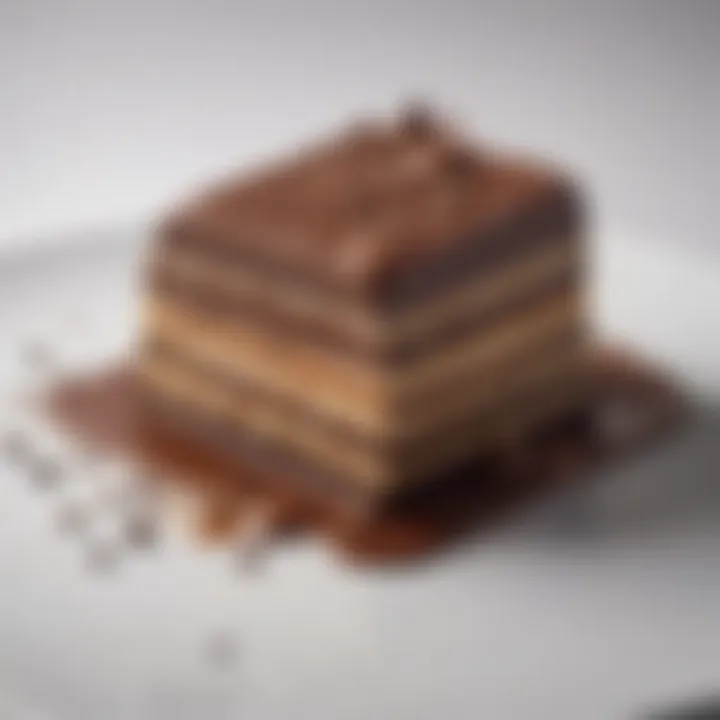 A beautifully plated dessert featuring the WW Triple Decker Chocolate Bar in an innovative recipe presentation.