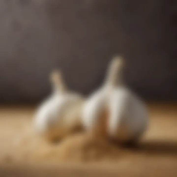 Visual representation of flavor profiles for ground garlic and garlic powder.