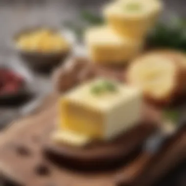 Gourmet flavored butter on a wooden board