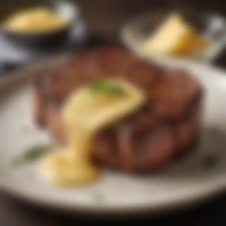 Juicy steak topped with rich flavored butter