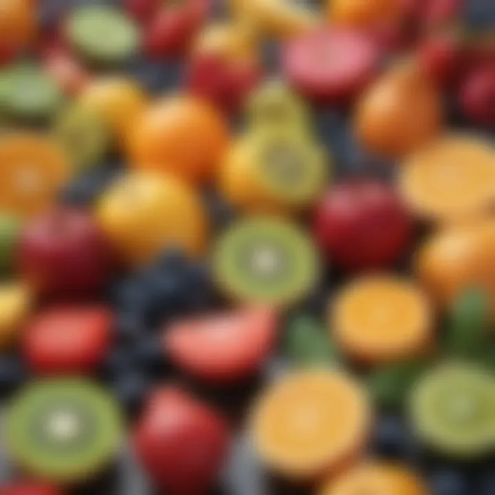 A colorful assortment of low glycemic index fruits.