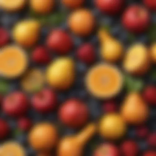 A vibrant assortment of fruits rich in fiber and antioxidants.