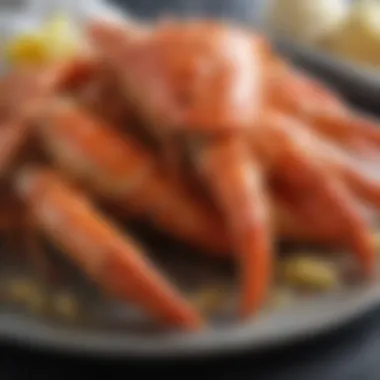 Freshly Sourced Crab Leg Clusters Fresh crab leg clusters ready for steaming