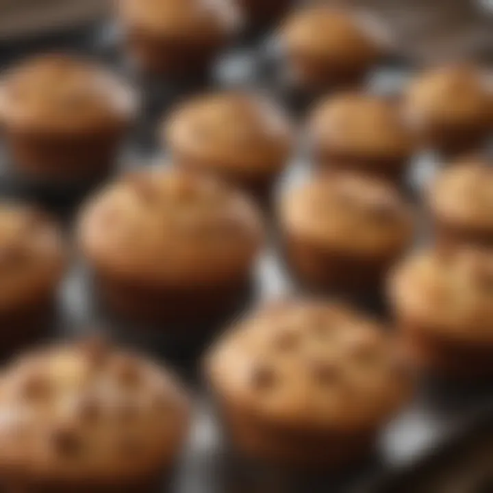 A pristine kitchen setting featuring freshly baked muffins in rust proof muffin pans.