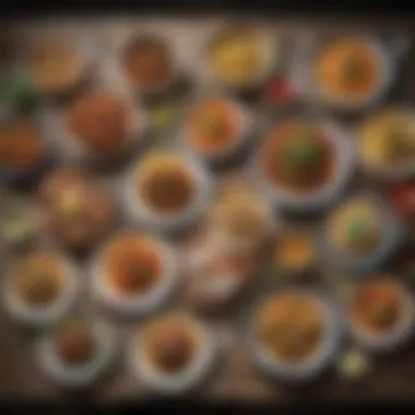 An Array of Mediterranean Dishes Showcasing Culinary Diversity Assorted Mediterranean dishes served on a rustic table
