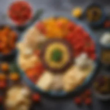 A Vibrant Display of Mediterranean Flavors Colorful Mediterranean platter with olives, tomatoes, and cheese