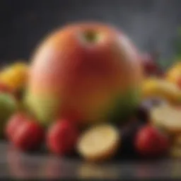 Colorful assortment of fruits rich in dietary fiber