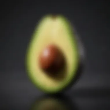 Avocado: A Fiber Powerhouse Close-up of a sliced avocado showcasing its creamy texture